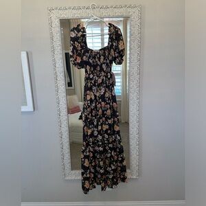 Black floral dress from One Loved Babe